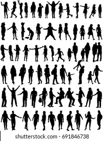 Large collection silhouettes of people.