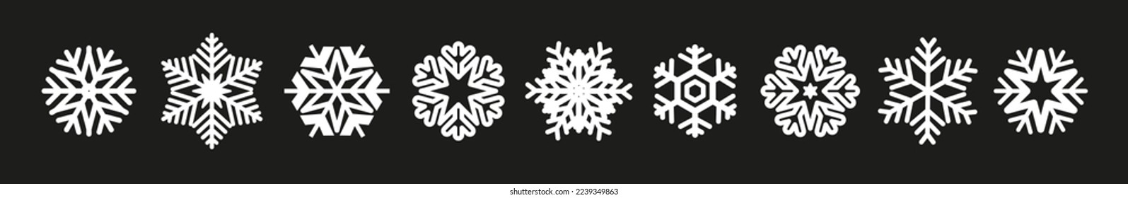 Gran colección de copos de nieve. Elementos de decoración de navidad vectorial.