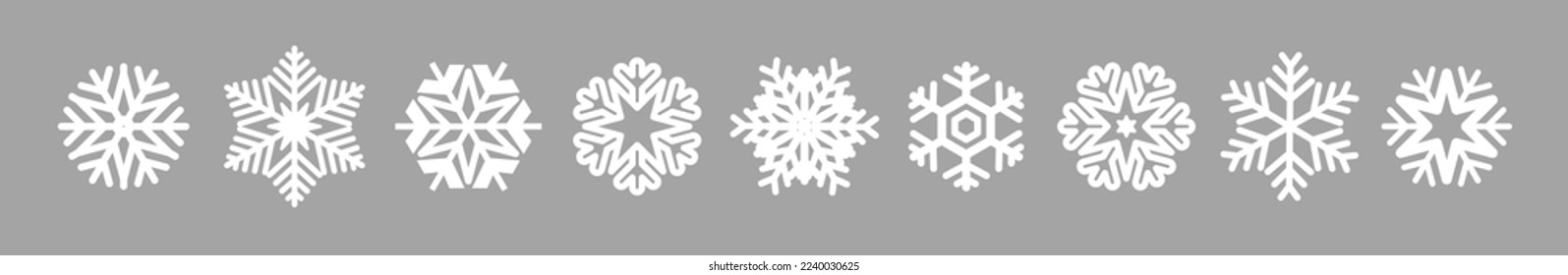 Large collection of snowflakes. Vector Xmas decoration elements.