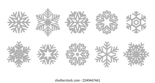 Large collection of snowflakes. Vector Xmas decoration elements.