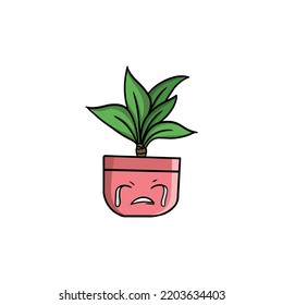 A large collection of tropical plant stickers, various types of cacti, ornamental plants and succulents in soft colors