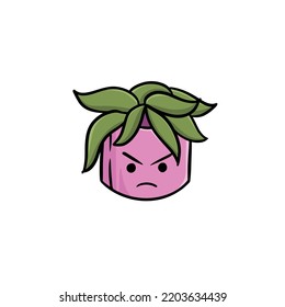 A large collection of tropical plant stickers, various types of cacti, ornamental plants and succulents in soft colors