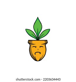 A large collection of tropical plant stickers, various types of cacti, ornamental plants and succulents in soft colors