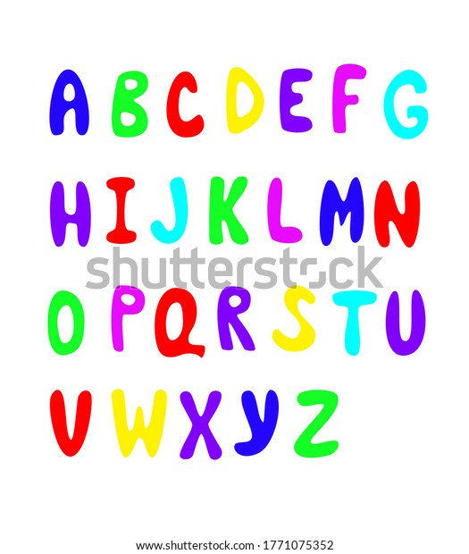 Large Color Bright Letters English Alphabet Stock Vector (Royalty Free ...