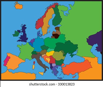 large color map of europe