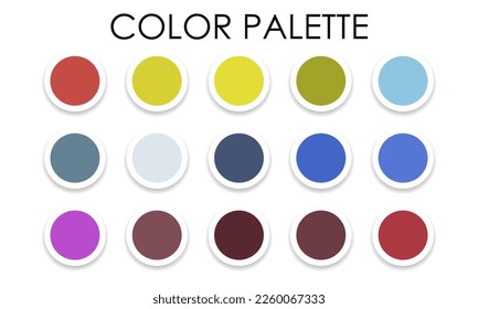 Large color palette. Season trend. Vector illustration
