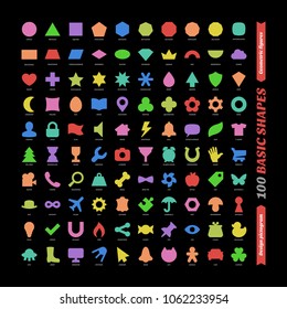 Large color vector basic shapes.