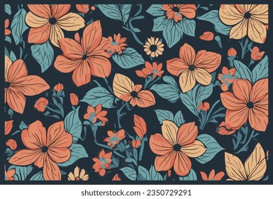 Large, colorful floral pattern, perfect for printing for decoration or fashion