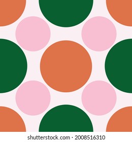 Grossfarbiger Polka-Dot-Vektorgrafik - Nahtloser Musterhintergrund - Print