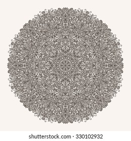 large and complex composite radial pattern curls and spirals painted monochrome vector