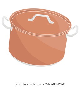 large copper saucepan with lid