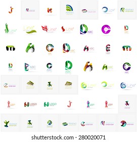 Large corporate company logo collection. Universal icon set for various ideas. Vector illustration