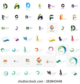 Large corporate company logo collection. Universal icon set for various ideas. Vector illustration