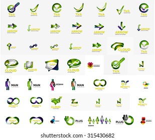 Large corporate company logo collection. Universal icon set for various ideas. Vector illustration