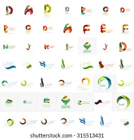 Large corporate company logo collection. Universal icon set for various ideas. Vector illustration