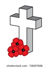 Large Cross with Poppies