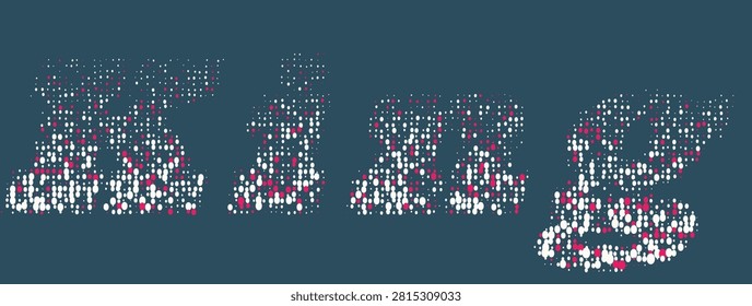 Large crowd of people standing together forming the word sale on a dark green background Vector illustration