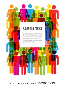A large crowd of people. Template for text. Vector illustration.