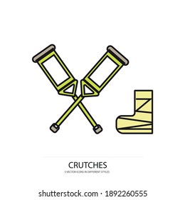 LARGE CRUTCHES VECTOR TYPE ICON