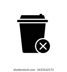 Grande taza con símbolo X para no recargar Advertencia