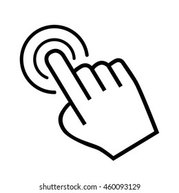 large cursor hand icon on white background