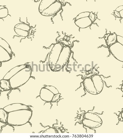 Large Cute Melolonthinae On White Backdrop Stock Vector