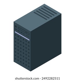 Large data server is processing and storing information with a cooling system