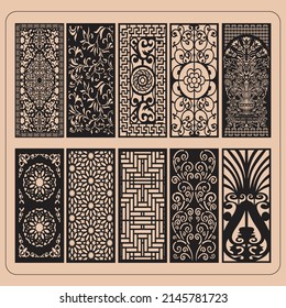 Large Decorative Laser Cut Set. Motif Collection translate Set Potong Laser Dekoratif Besar. Koleksi Motif
