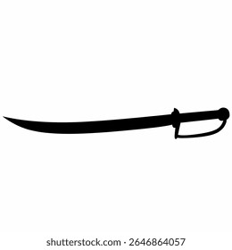 A large, deeply curved sword silhouette reminiscent of Arabian or East Asian blades, ideal for fantasy or historical visuals.