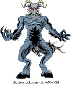 A large demonic satyr