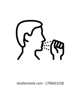 Große und detaillierte Vektorillustration von Husten Symbol Illustrationen. Pixel perfekt. 