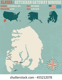 Large and detailed infographic of the Ketchigan Gateway Borough in Alaska