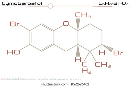 Large and detailed infographic of the molecule of Cymobarbatol
