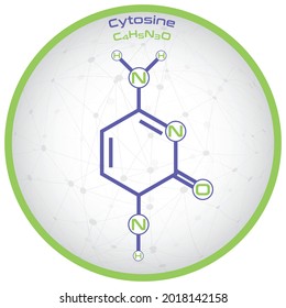 Large and detailed infographic of the molecule of Cytosine