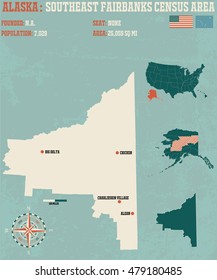 Large And Detailed Infographic Of The Southeast Fairbanks Census Area In Alaska
