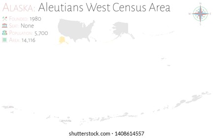 Large And Detailed Map Of Aleutians West Census Area In Alaska, USA.