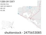 Large and detailed map of Bay County in Florida, USA.
