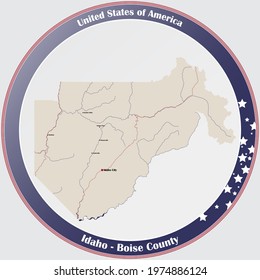 Large And Detailed Map Of Boise County In Idaho, USA.