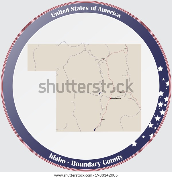 Large Detailed Map Boundary County Idaho Stock Vector (Royalty Free ...