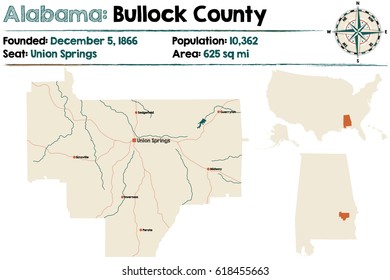 Large And Detailed Map Of Bullock County In Alabama