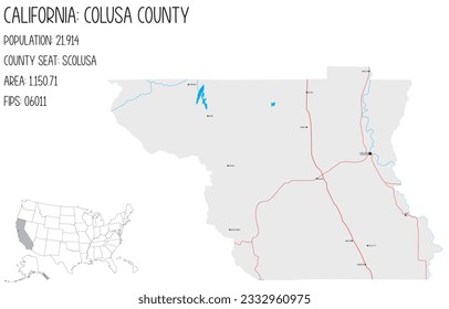 Large and detailed map of Calaveras County in California, USA.