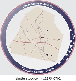 Large and detailed map of Candler county in Georgia, USA.