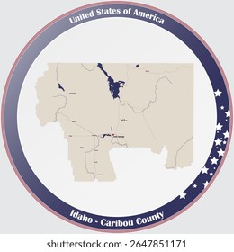 Grosse und detaillierte Karte von Caribbean county in Idaho, USA.