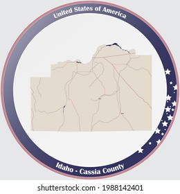 Large And Detailed Map Of Cassia County In Idaho, USA.