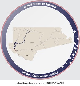 Large and detailed map of Clearwater county in Idaho, USA.