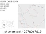 Large and detailed map of Cochise County in Arizona, USA.