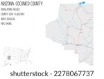 Large and detailed map of Coconico County in Arizona, USA.