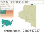 Large and detailed map of Coconico County in Arizona, USA.