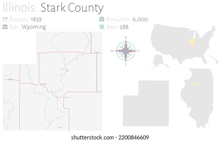 Große und detaillierte Landkarte von Illinois, USA.