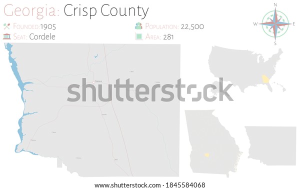 Large Detailed Map Crisp County Georgia Stock Vector (Royalty Free ...